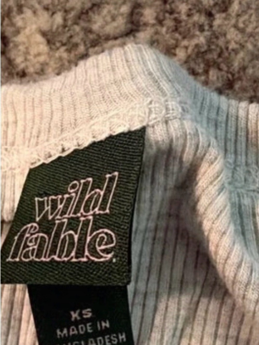 wild fable Light Gray Ribbed Button-Down Top - Picture 2 of 3